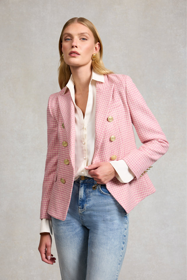 Knightsbridge Blazer (Light Pink Puppytooth)