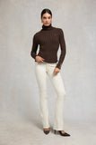 Seattle Roll Neck Cable Knit (Chocolate)