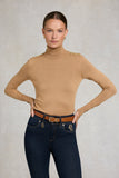 Buttoned Knit Roll Neck (Dark Camel)