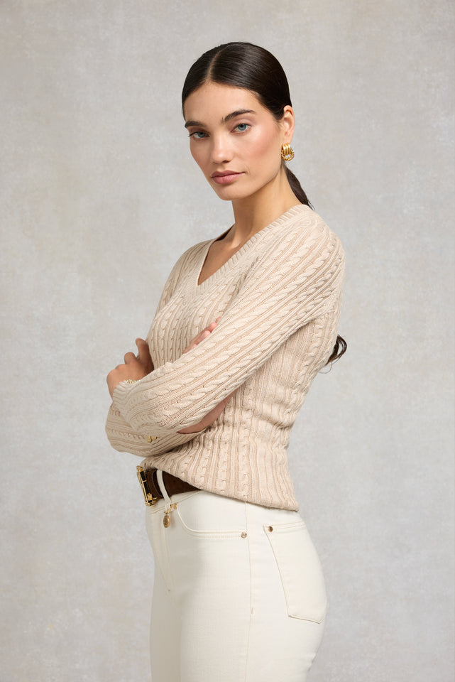 Seattle V-Neck Knit (Oatmeal)