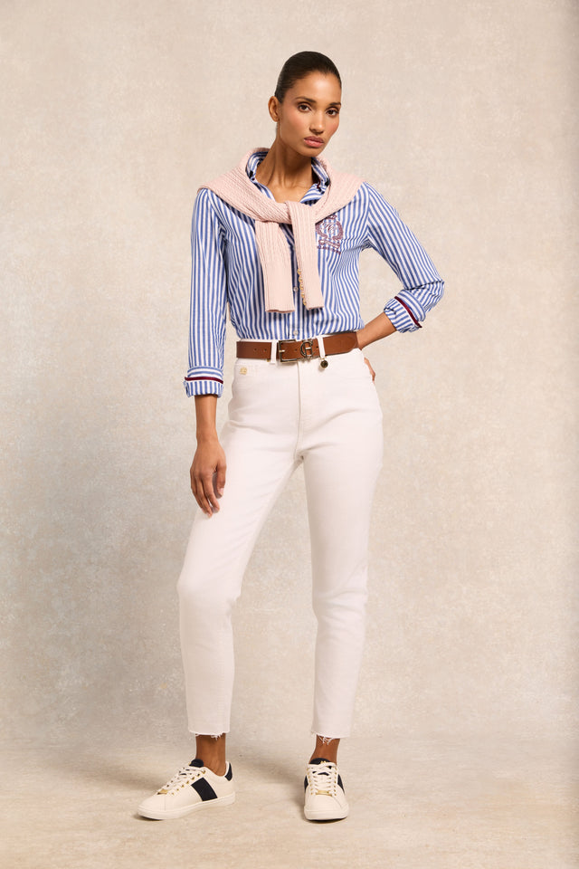 Classic Button Down Shirt (Navy Stripe)