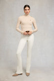 Seattle Roll Neck Cable Knit (Oatmeal)