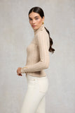 Seattle Roll Neck Cable Knit (Oatmeal)