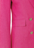 Double Breasted Blazer (Hot Pink Linen)