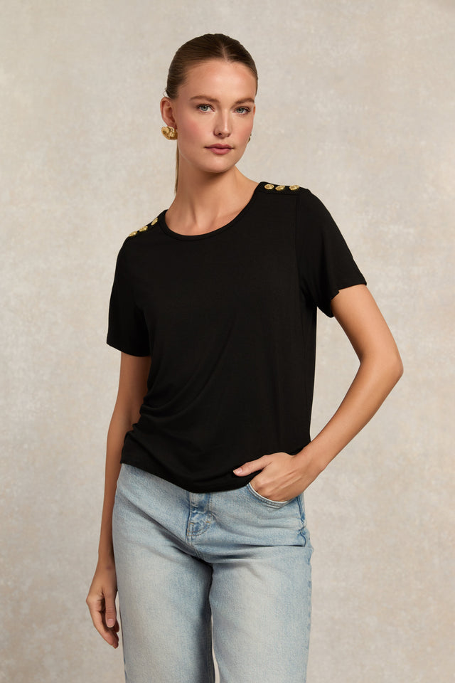 Relax Fit Crew Neck Tee (Black)