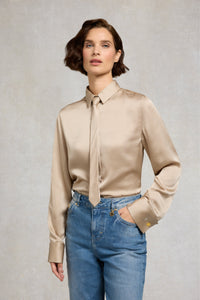Georgina Satin Shirt (Champagne)