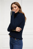 Seattle Roll Neck Cable Knit (Ink Navy)