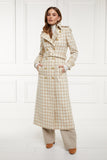 Full Length Marlborough Trench Coat (Camel Houndstooth)