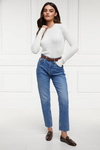 Seattle Cable Crew Knit (White)