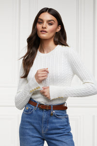 Seattle Cable Crew Knit (White)