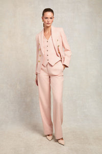 High Waisted Straight Trouser (Pink Chalk Pinstripe)