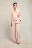 High Waisted Straight Trouser (Pink Chalk Pinstripe)