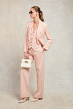 High Waisted Straight Trouser (Pink Chalk Pinstripe)