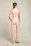 High Waisted Straight Trouser (Pink Chalk Pinstripe)