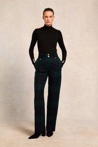 High Waisted Straight Trouser (Blackwatch)