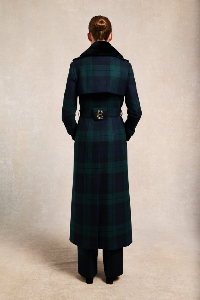 Marlborough Shearling Trench Coat (Blackwatch)