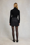 Belgravia Mini Skirt (Black Chalk Pinstripe)