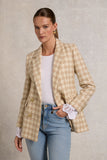 Double Breasted Blazer (Camel Houndstooth)