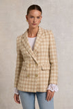 Double Breasted Blazer (Camel Houndstooth)