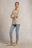 Double Breasted Blazer (Camel Houndstooth)