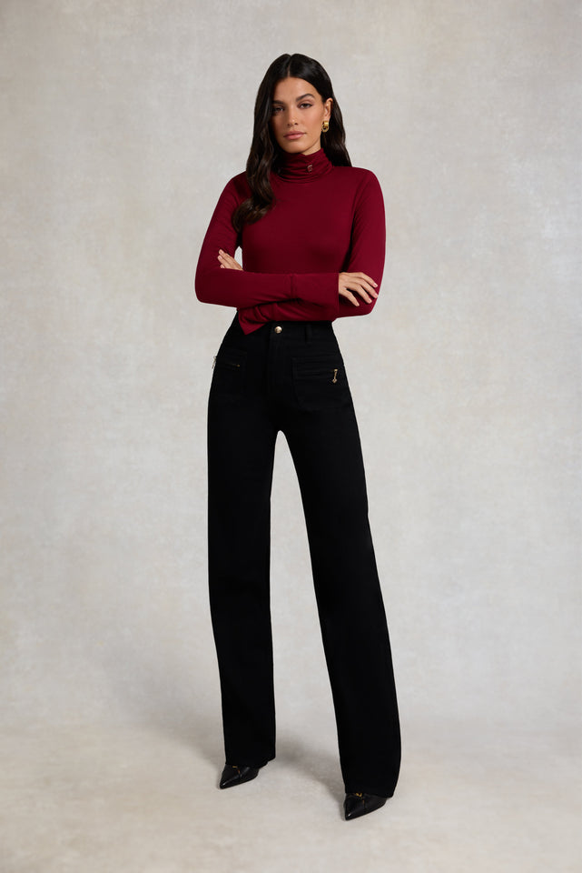 Lucy Essential Roll Neck (Wine)