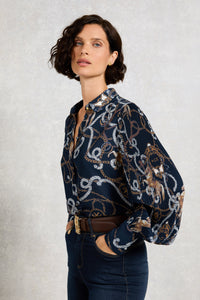 Beau Shirt (Navy Horse Print)