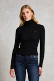 Seattle Roll Neck Cable Knit (Black)