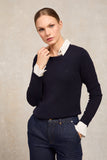 Sarah Crew Neck Knit (Ink Navy)