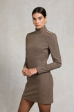 Cara Country Mini Dress (Mocha Houndstooth)