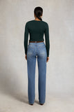 Buttoned Knit Crew Neck (Deep Emerald)