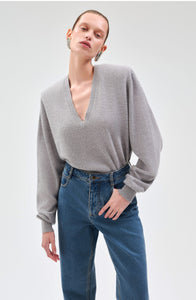 Landen Cashmere Sweater - Light Grey