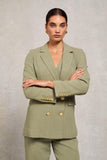 Double Breasted Blazer (Sage Linen)