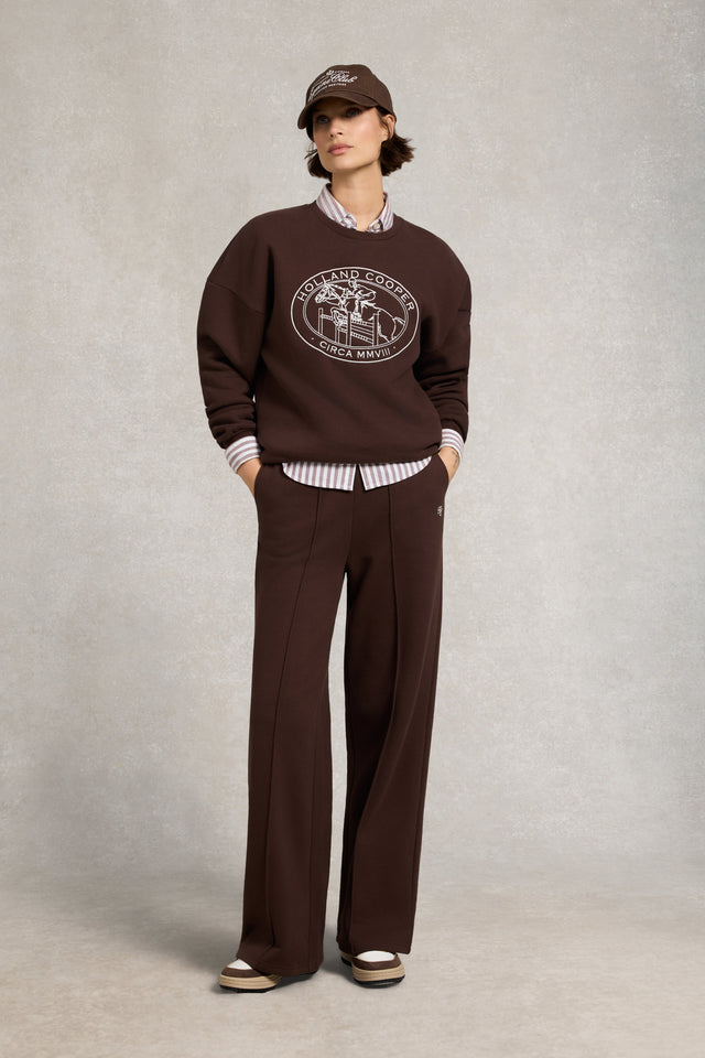 Collegiate Wide Leg Jogger (Walnut)