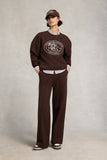 Collegiate Wide Leg Jogger (Walnut)