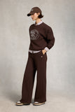 Collegiate Wide Leg Jogger (Walnut)