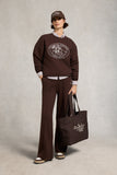 Collegiate Wide Leg Jogger (Walnut)