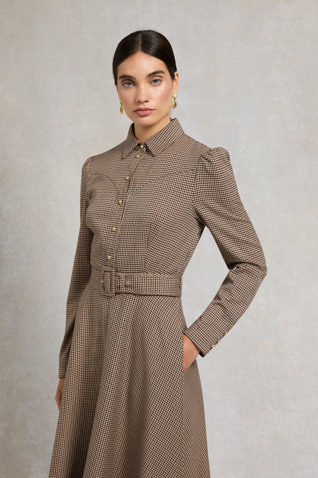 Heritage Dress (Coffee Gingham)