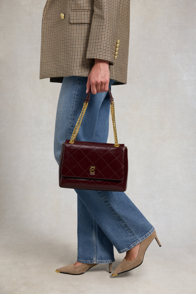 Milan Midi Shoulder Bag (Oxblood)