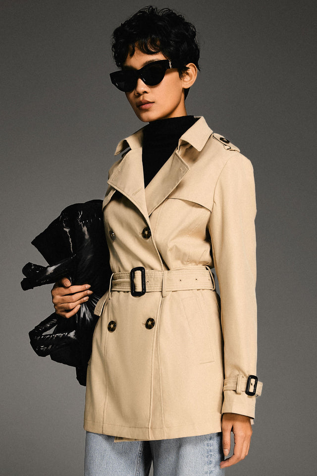 3/4 Double-Breasted Short Hudson Trench