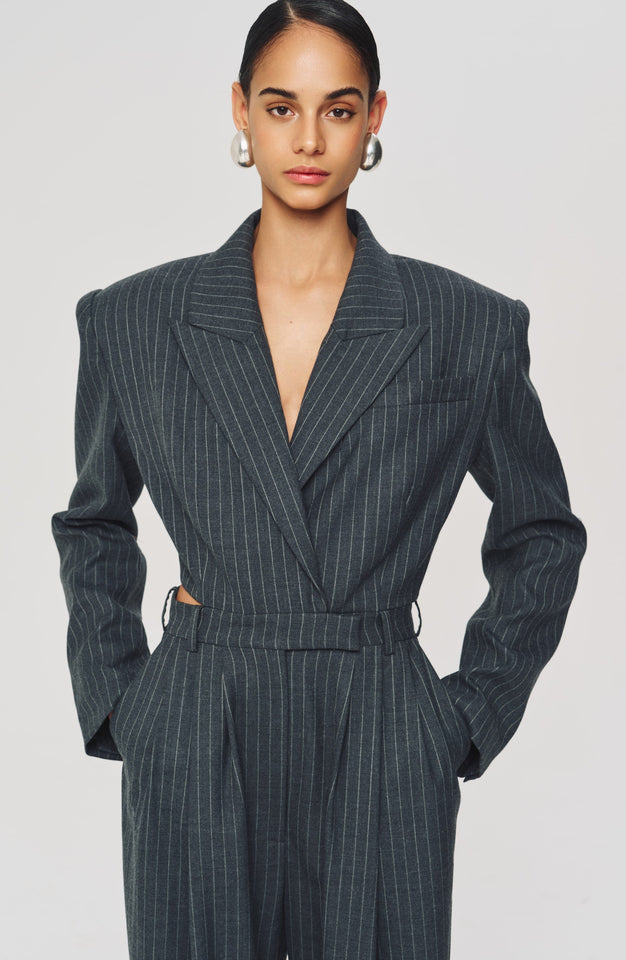 Michelle Jumpsuit - Charcoal White