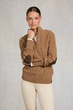 Country Cable Quarter Zip Knit (Caramel)