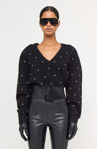 Corin Crystal Knit V-Neck