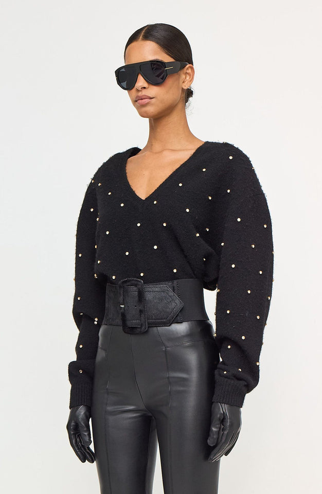 Corin Crystal Knit V-Neck