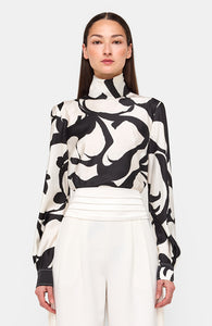 Enid Blouse - Black/Ivory
