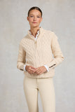 Country Cable Quarter Zip Knit (Oat)