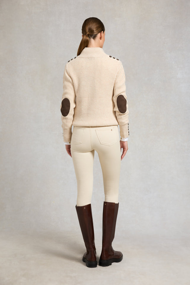 Country Cable Quarter Zip Knit (Oat)