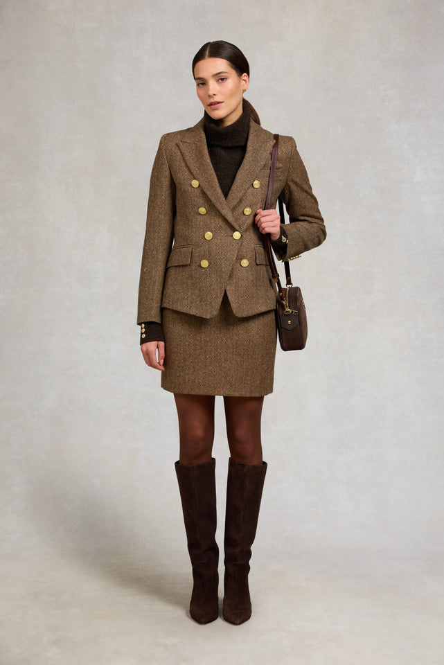 Regency Skirt (Large Scale Brown Herringbone)