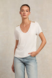 Relax Fit V-Neck Tee (White)