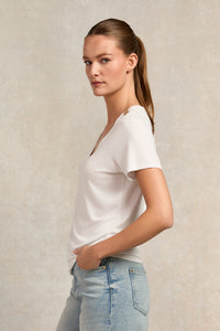 Relax Fit V-Neck Tee (White)