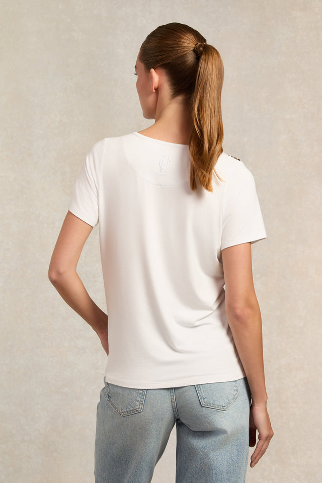 Relax Fit V-Neck Tee (White)